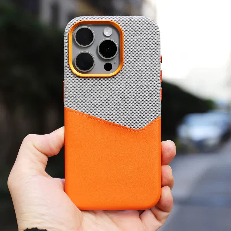 Minimalist Fabric and Leather iPhone Case