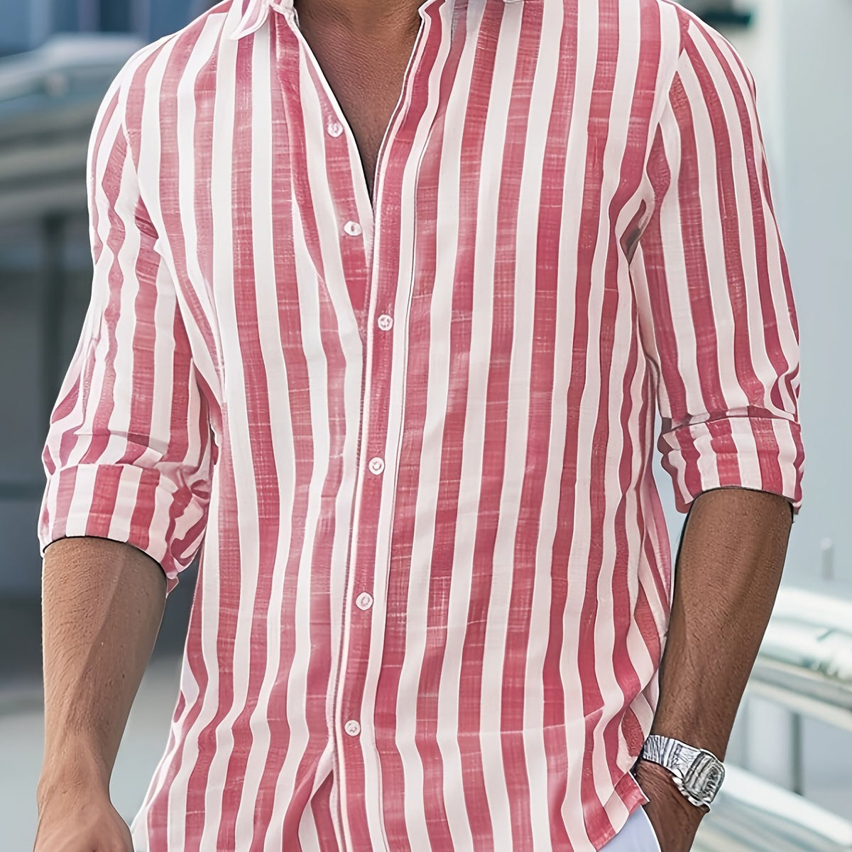 Men's Striped Linen Shirt