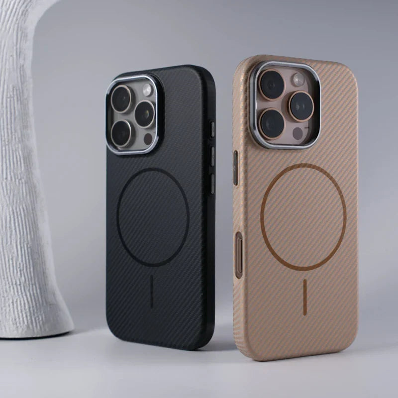 Textured Carbon Fiber iPhone Case with MagSafe Charging