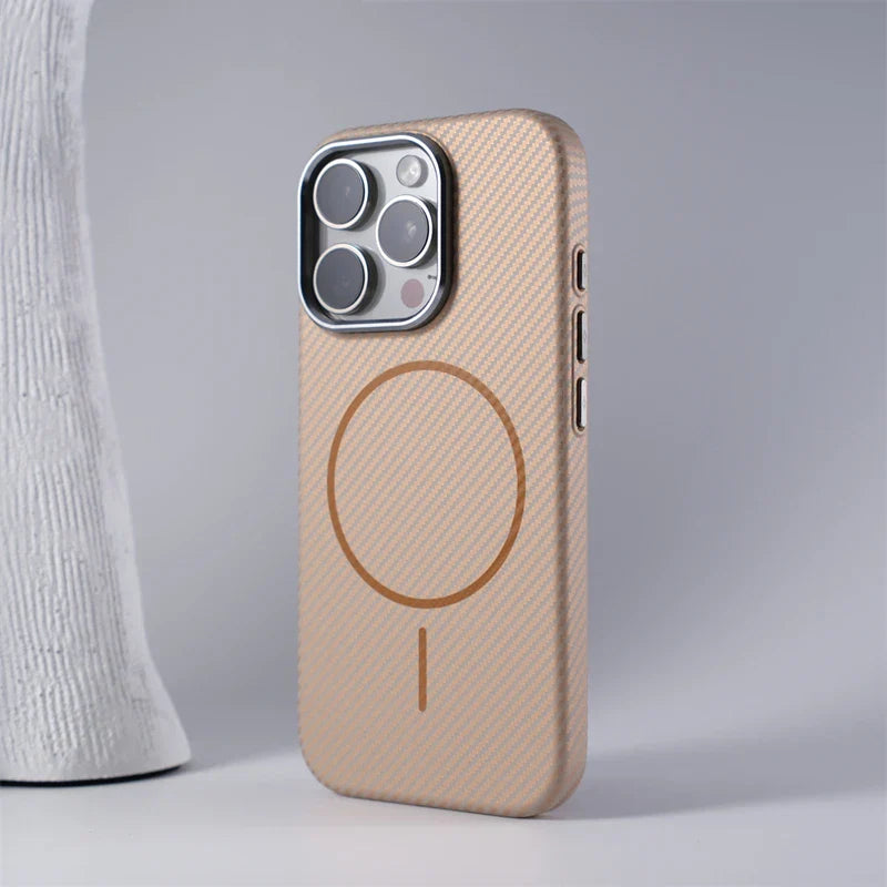 Textured Carbon Fiber iPhone Case with MagSafe Charging