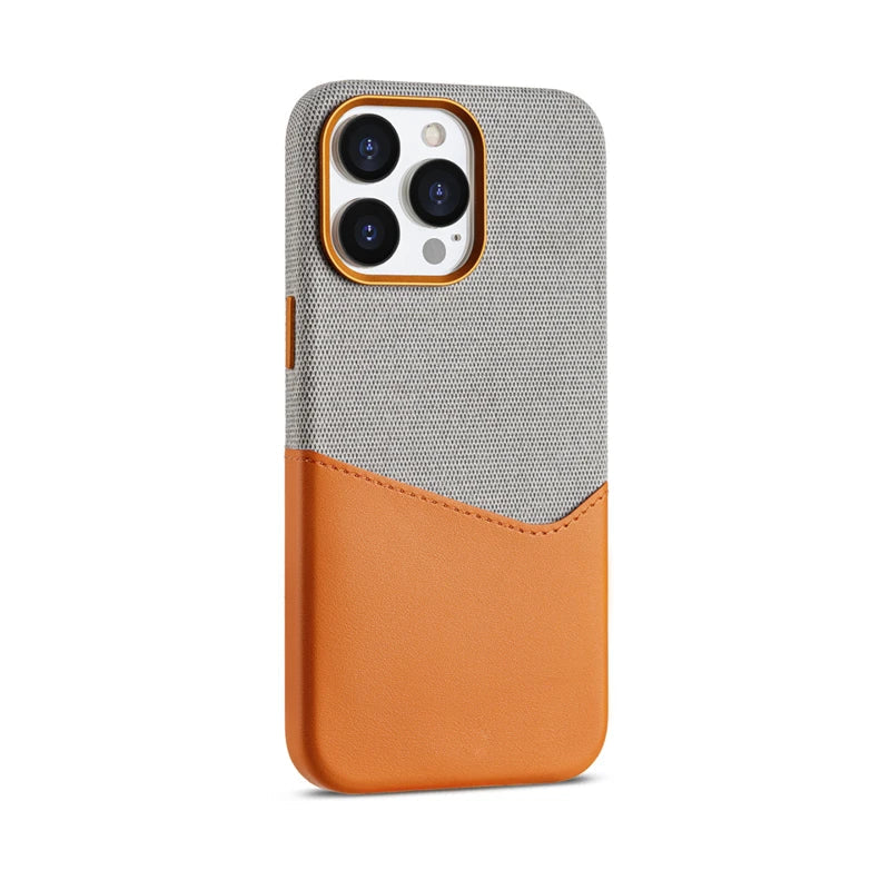 Minimalist Fabric and Leather iPhone Case