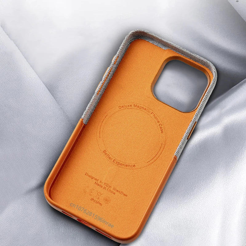 Minimalist Fabric and Leather iPhone Case