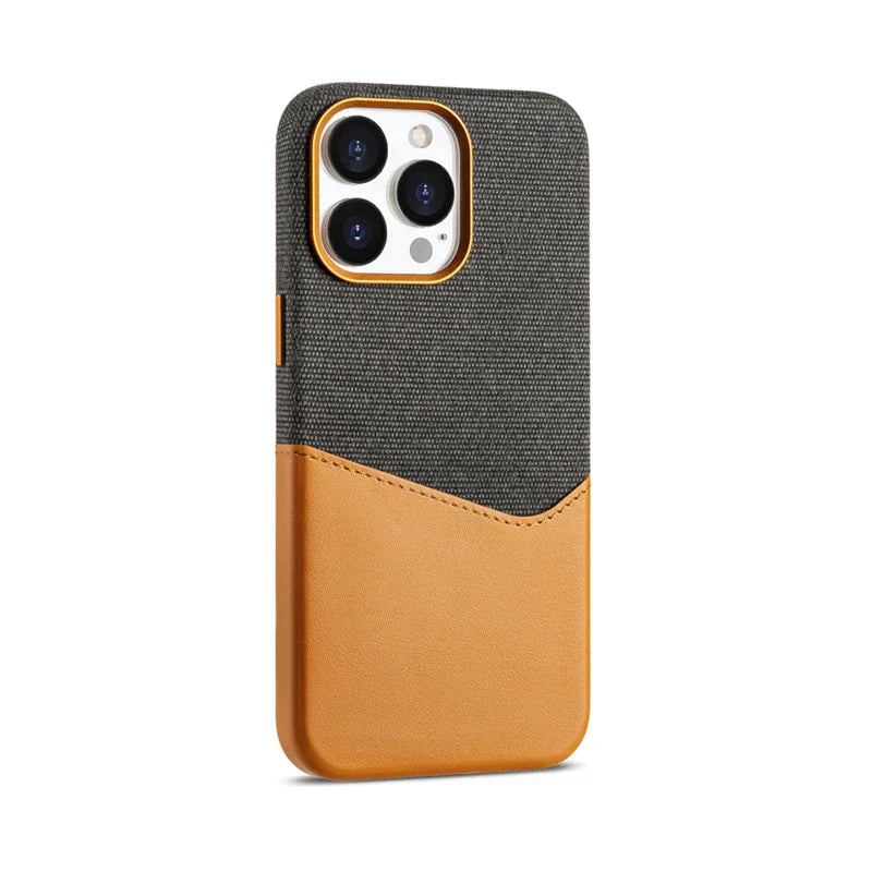 Minimalist Fabric and Leather iPhone Case